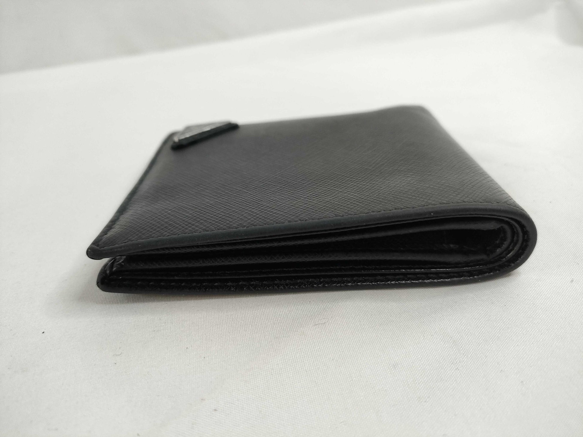PRADA Saffiano Bi-fold Compact Wallet, Black