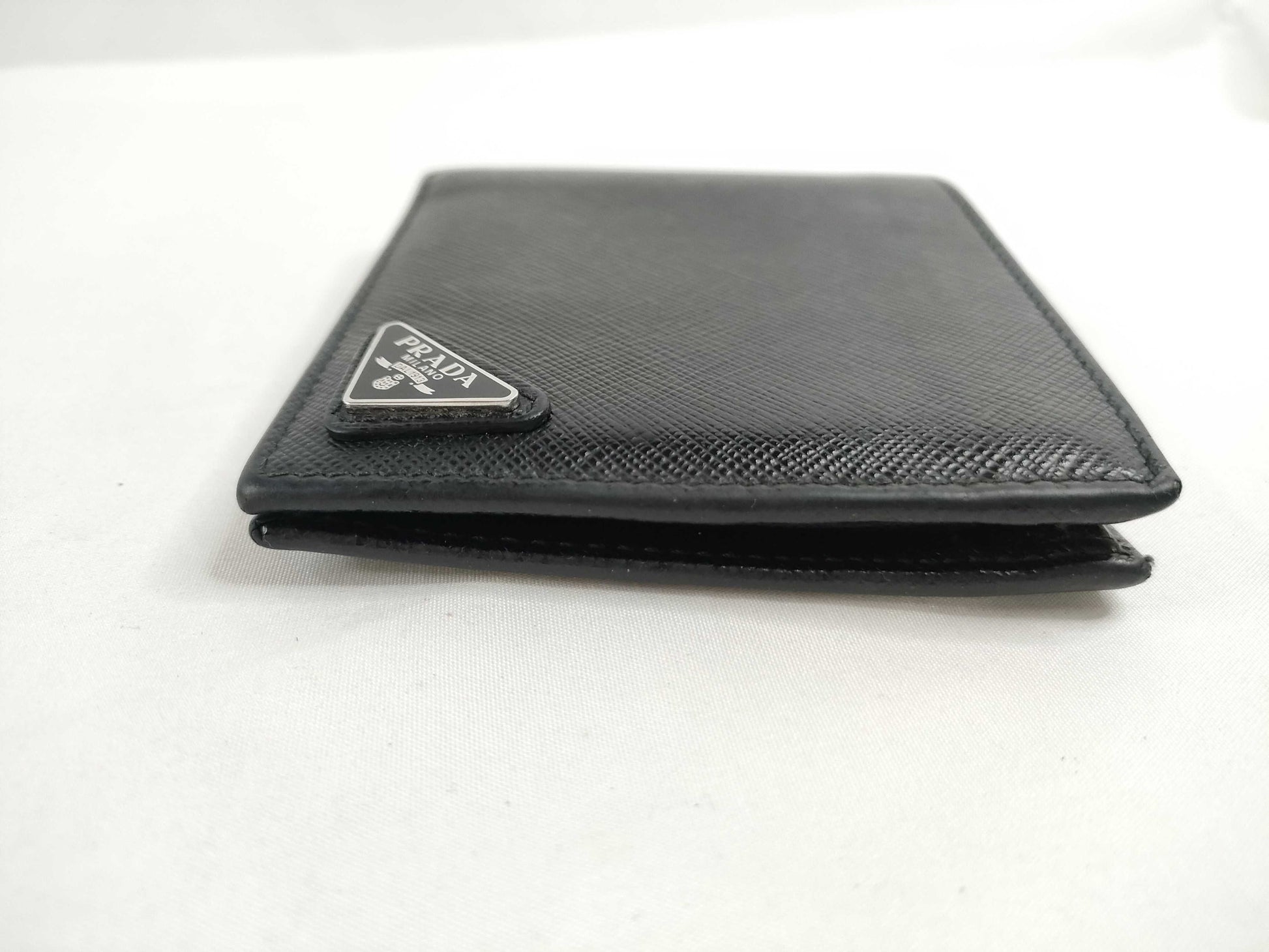 PRADA Saffiano Bi-fold Compact Wallet, Black