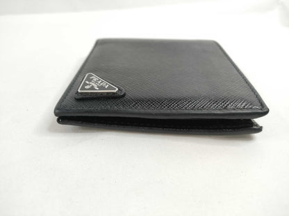 PRADA Saffiano Bi-fold Compact Wallet, Black