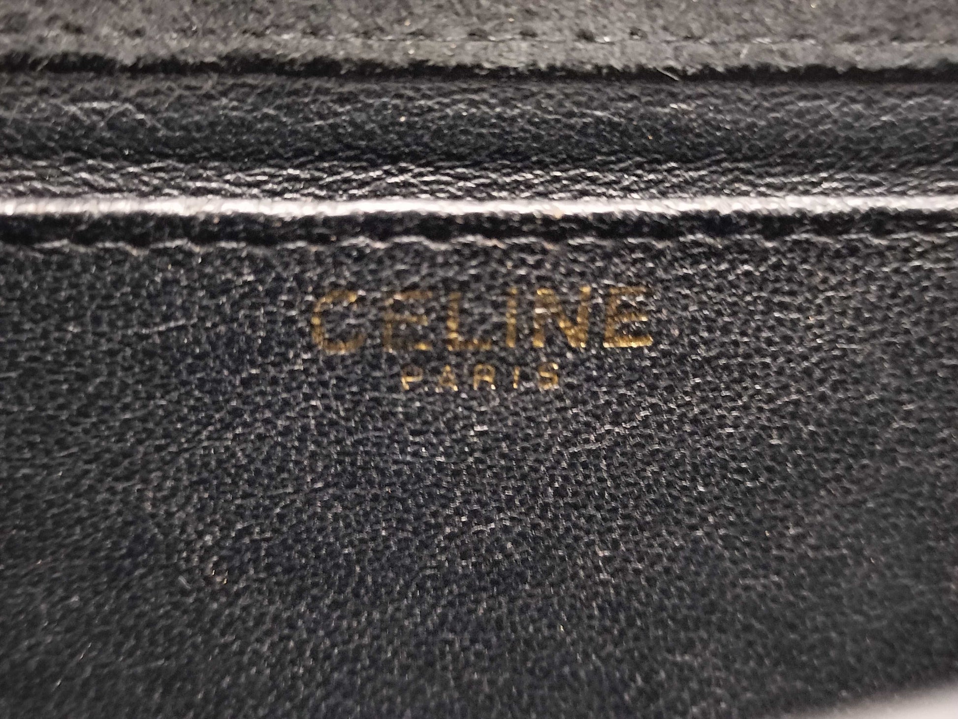CELINE Suede Macadam Rhinestone Chain Shoulder Bag