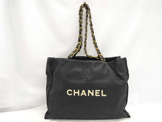 CHANEL Big Coco Mark Chain Black Tote Bag