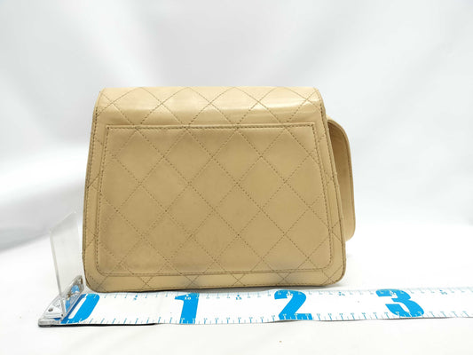 CHANEL Wild Stitch Beige Shoulder Bag