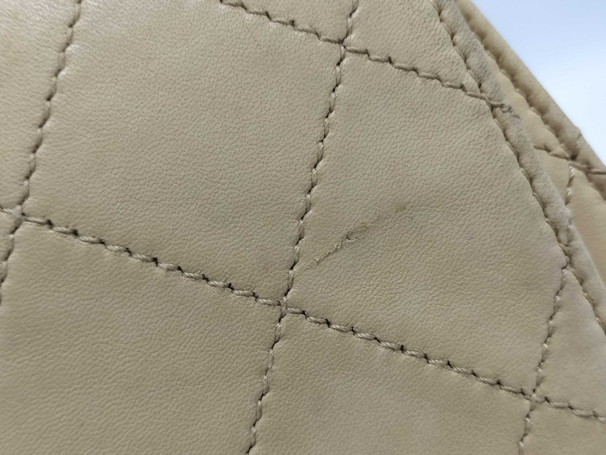 CHANEL Wild Stitch Beige Shoulder Bag