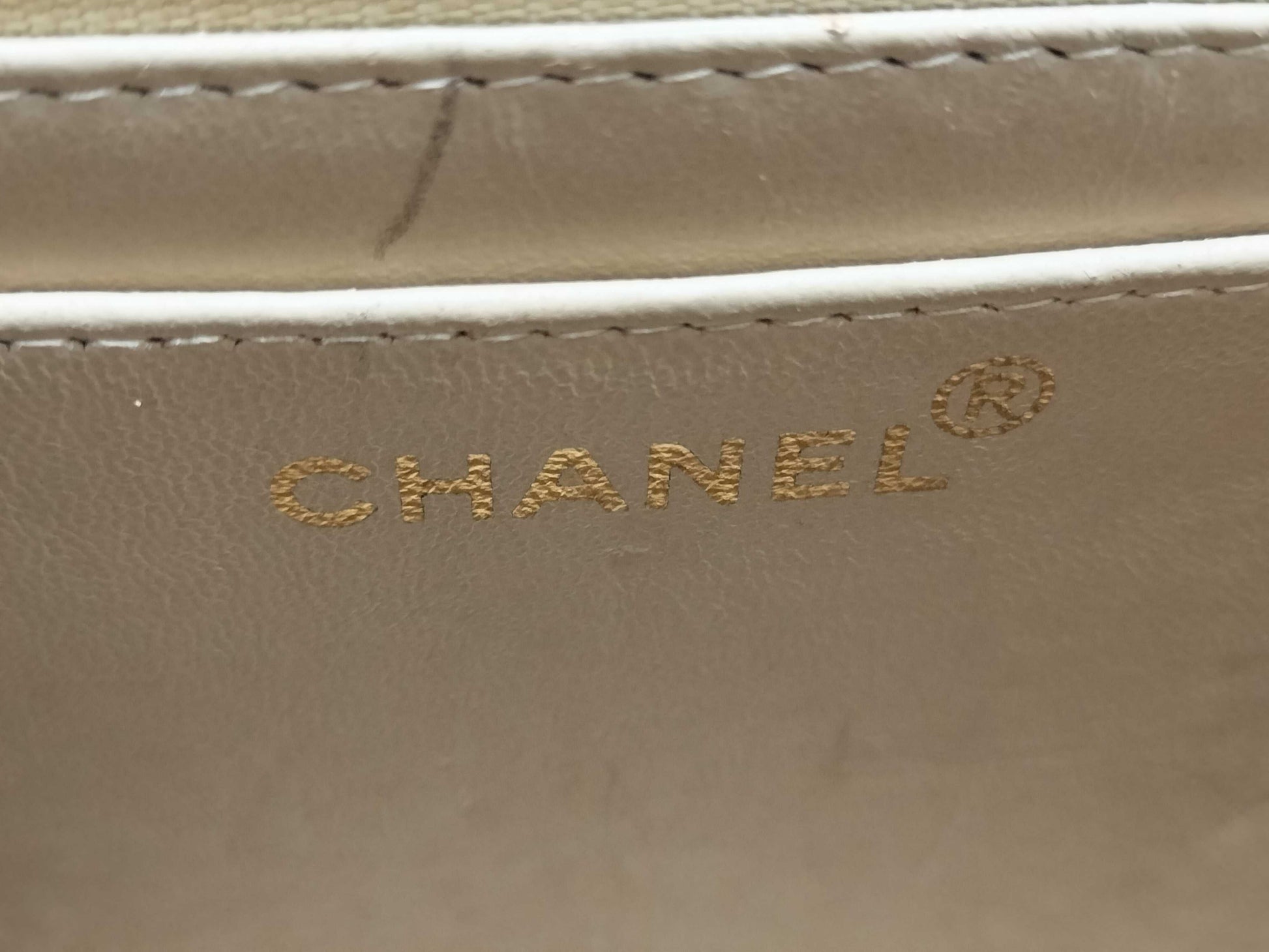 CHANEL Wild Stitch Beige Shoulder Bag
