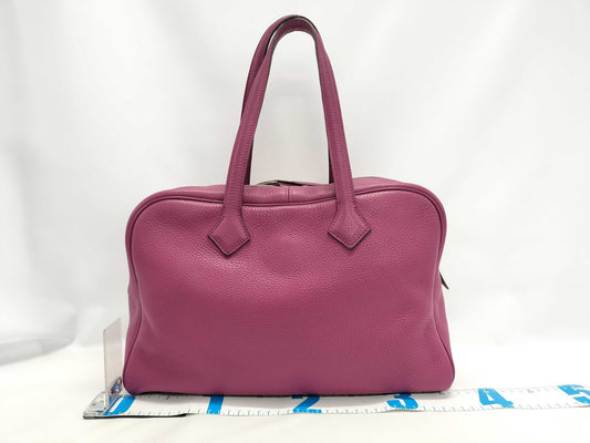 HERMES Victoria Purple Boston Bag