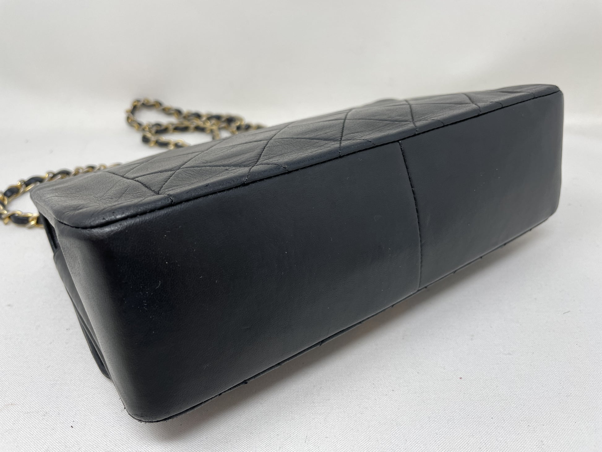 CHANEL Diana Matelasse Shoulder Bag in Black with Seal Card