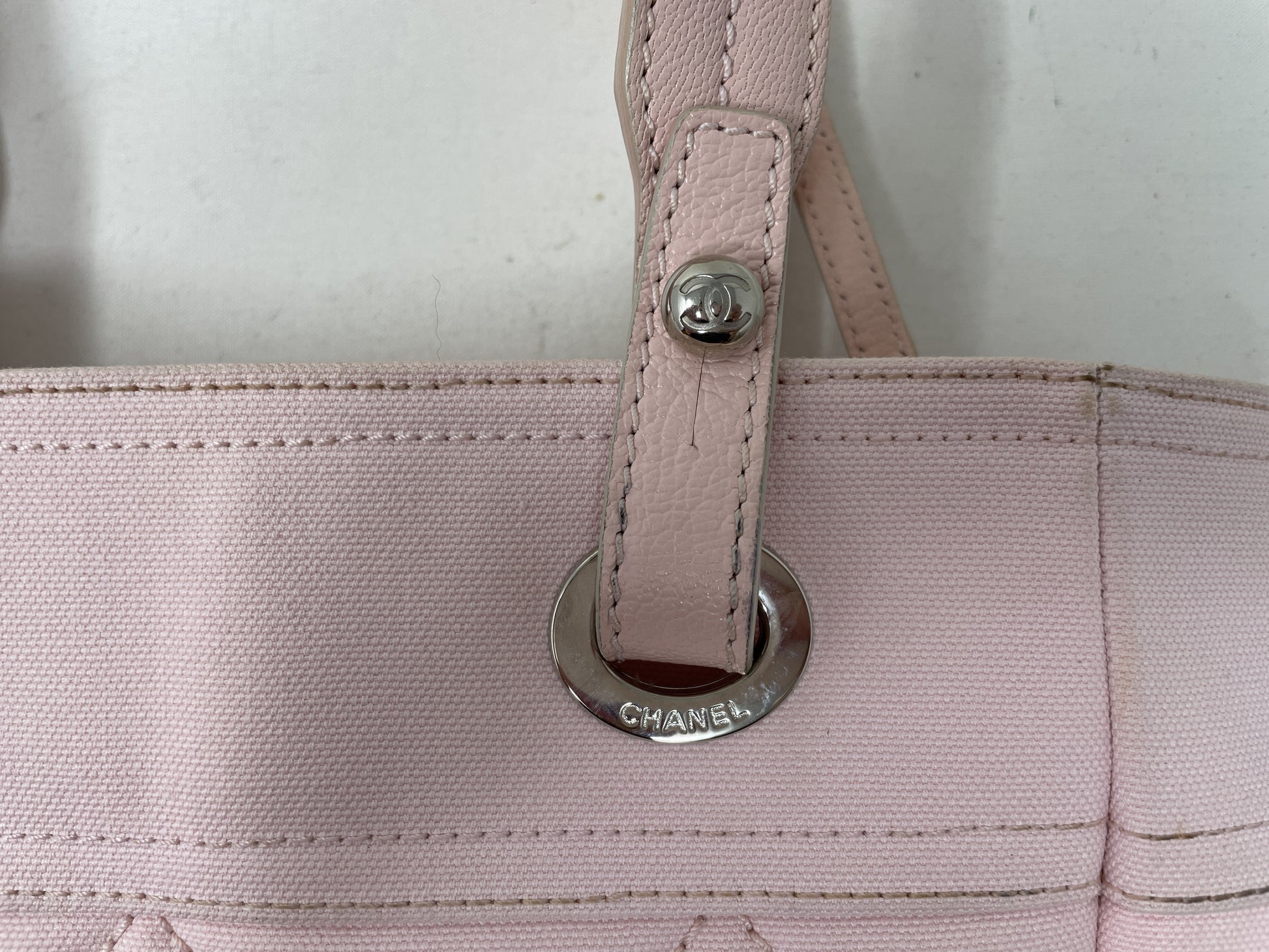 CHANEL Paris-Biarritz Matelasse Tote Bag, Pink, with Sticker Card