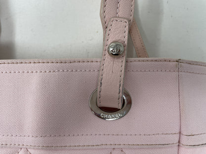 CHANEL Paris-Biarritz Matelasse Tote Bag, Pink, with Sticker Card