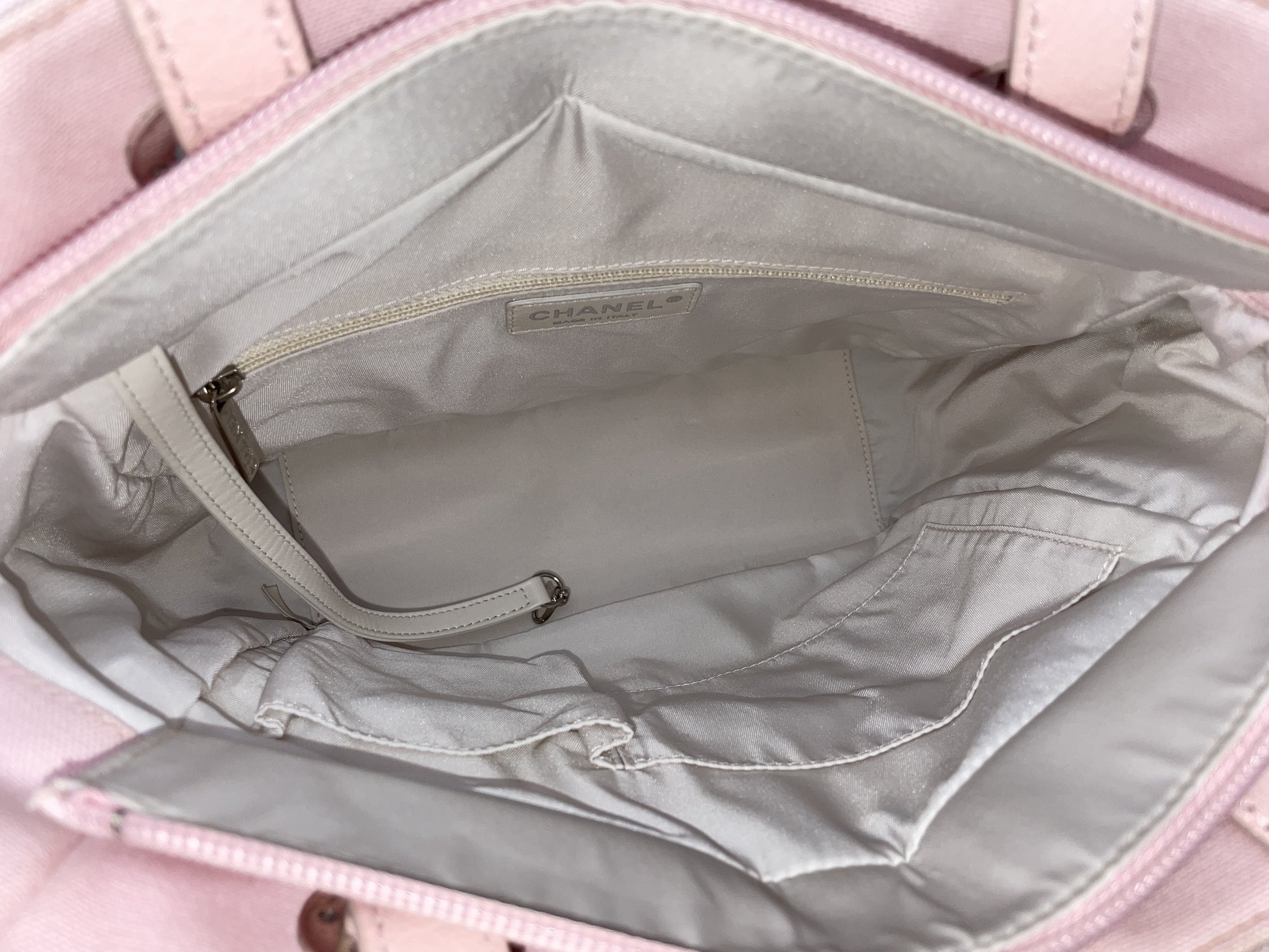 CHANEL Paris-Biarritz Matelasse Tote Bag, Pink, with Sticker Card