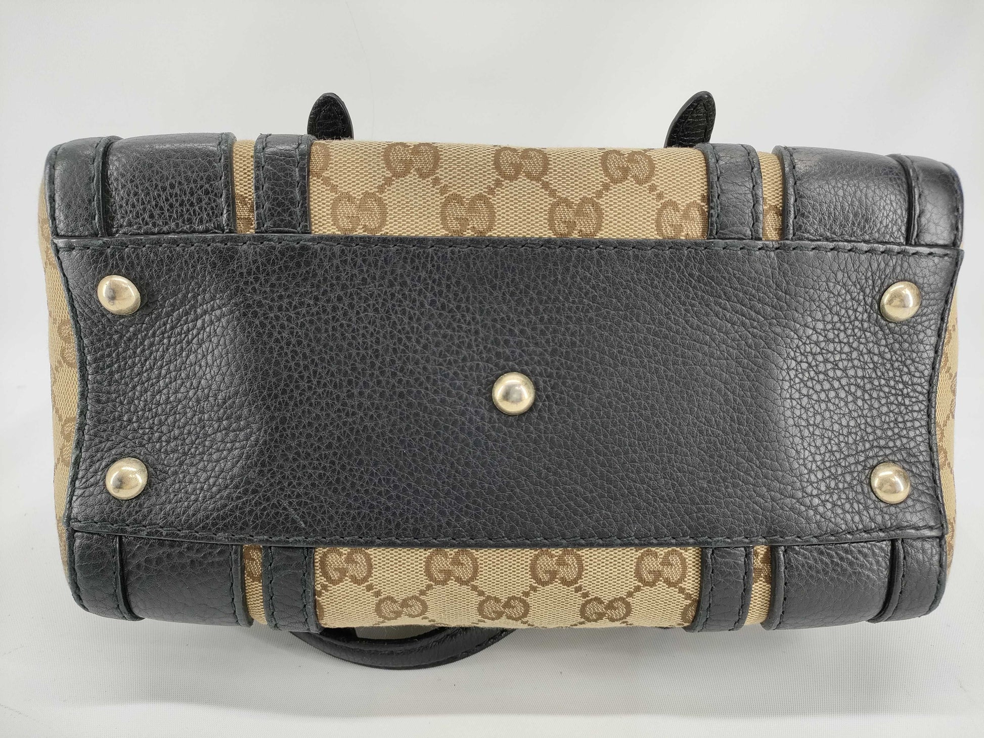 GUCCI GG Canvas Boston Bag with GG Pattern