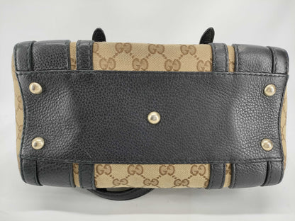 GUCCI GG Canvas Boston Bag with GG Pattern