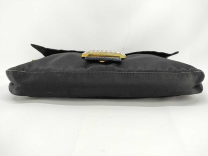 FENDI Mamma Rhinestone Embroidered Floral Crocodile Mamma Bucket Handbag