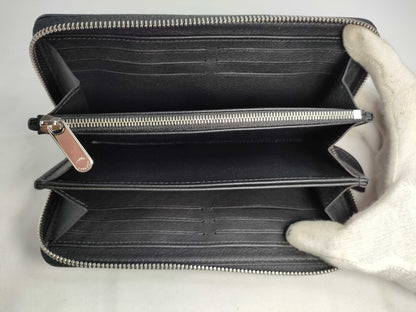LOUIS VUITTON M61867 Mahina Louis Vuitton Zippy Wallet Noir Box Dust Bag Wallet