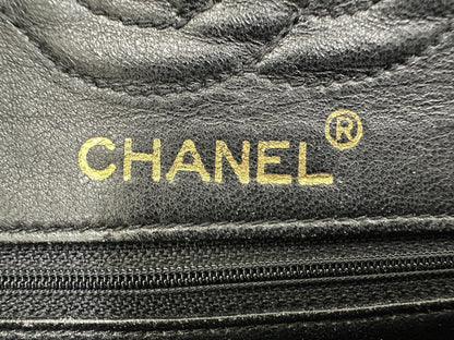 CHANEL Chanel Chain Shoulder Bag, Lizard Leather, Black, W23cm, with Seal