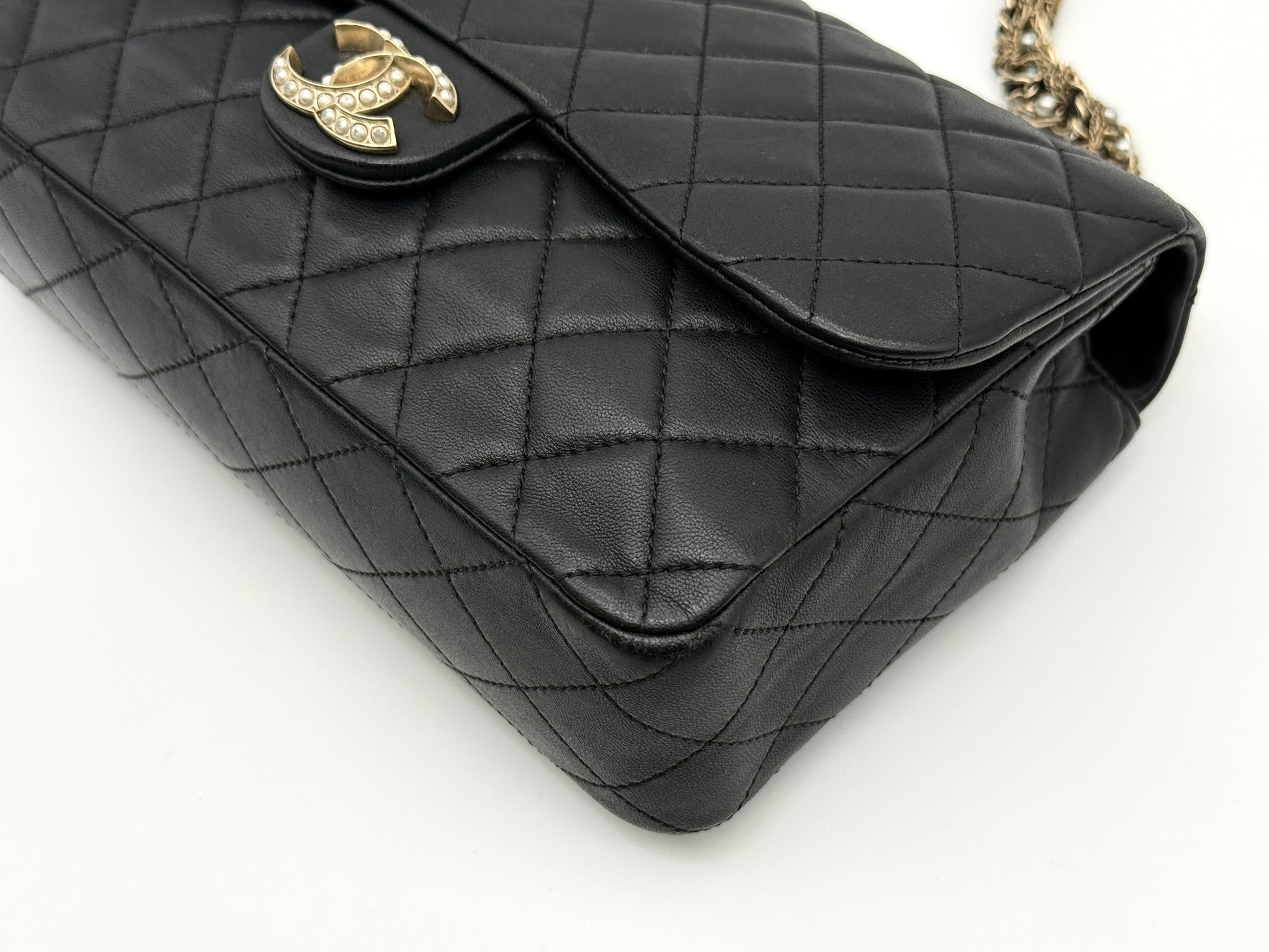 CHANEL Matelasse Chain Shoulder Bag, Lambskin, Westminster, 20s, with Warranty Seal, W24.5cm