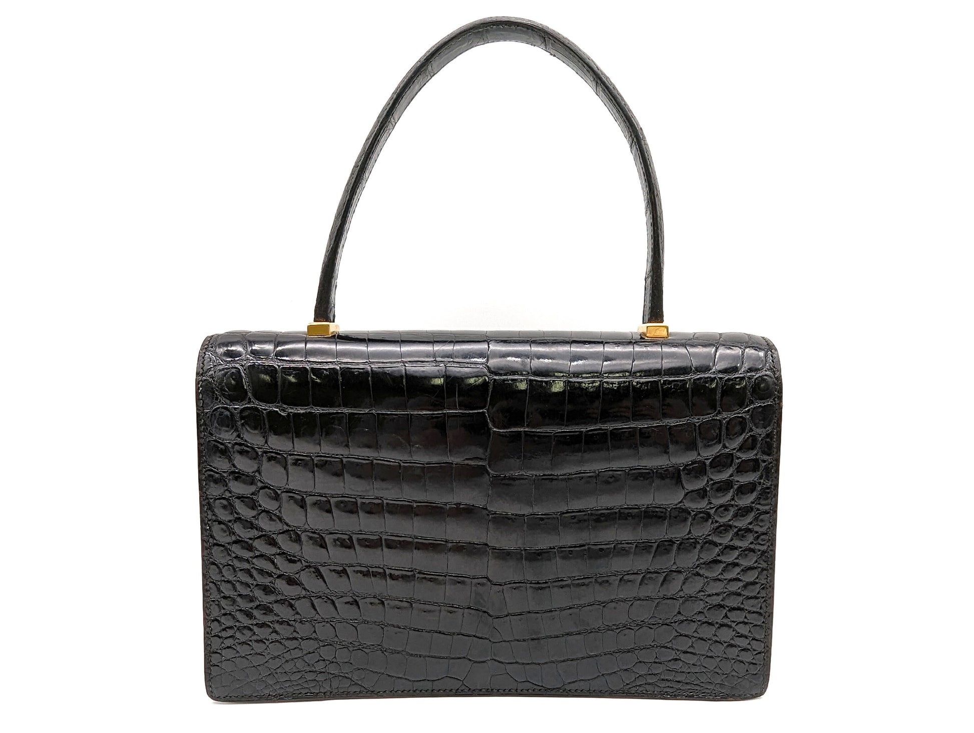 HERMES Crocodile Piano Polosus Handbag with V Stamp