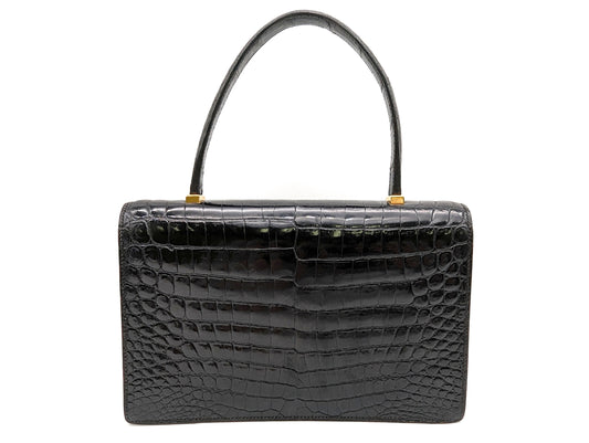 HERMES Crocodile Piano Polosus Handbag with V Stamp