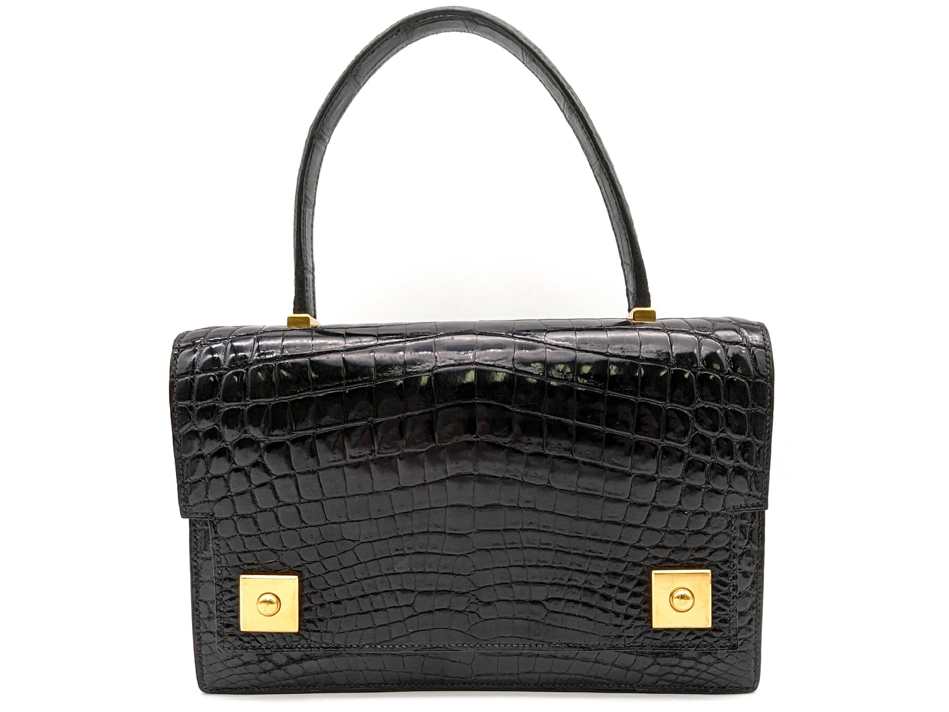 HERMES Crocodile Piano Polosus Handbag with V Stamp