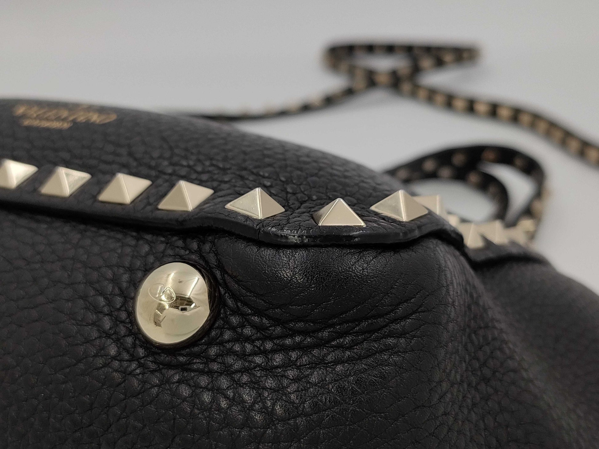 Valentino Garavani VALENTINO Garavani Rock Studs Leather Mini 2way bag Black bag