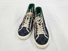 GUCCI 1977 tennis denim high-top sneakers, size 4+, GG pattern