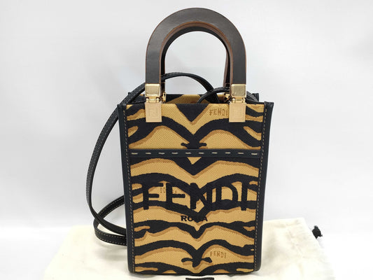 FENDI Sunshine Shopper Mini 2-Way Bag Tiger Handbag