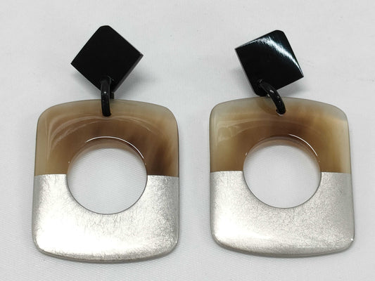 HERMES Buffalo Horn Earrings