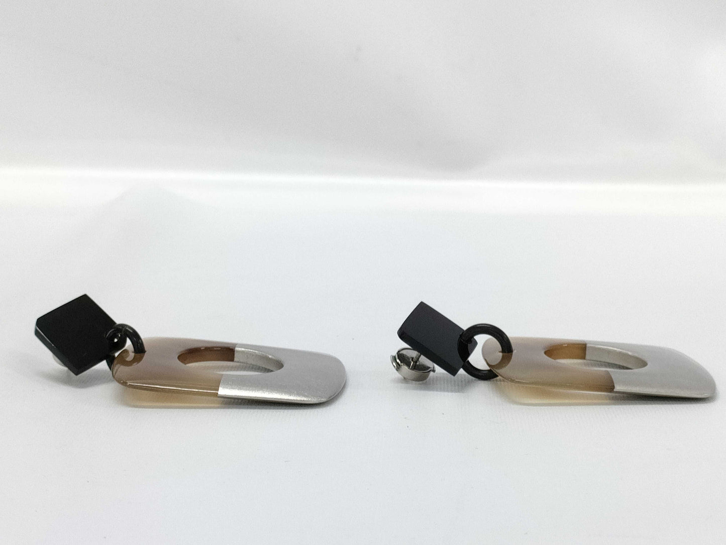 HERMES Buffalo Horn Earrings