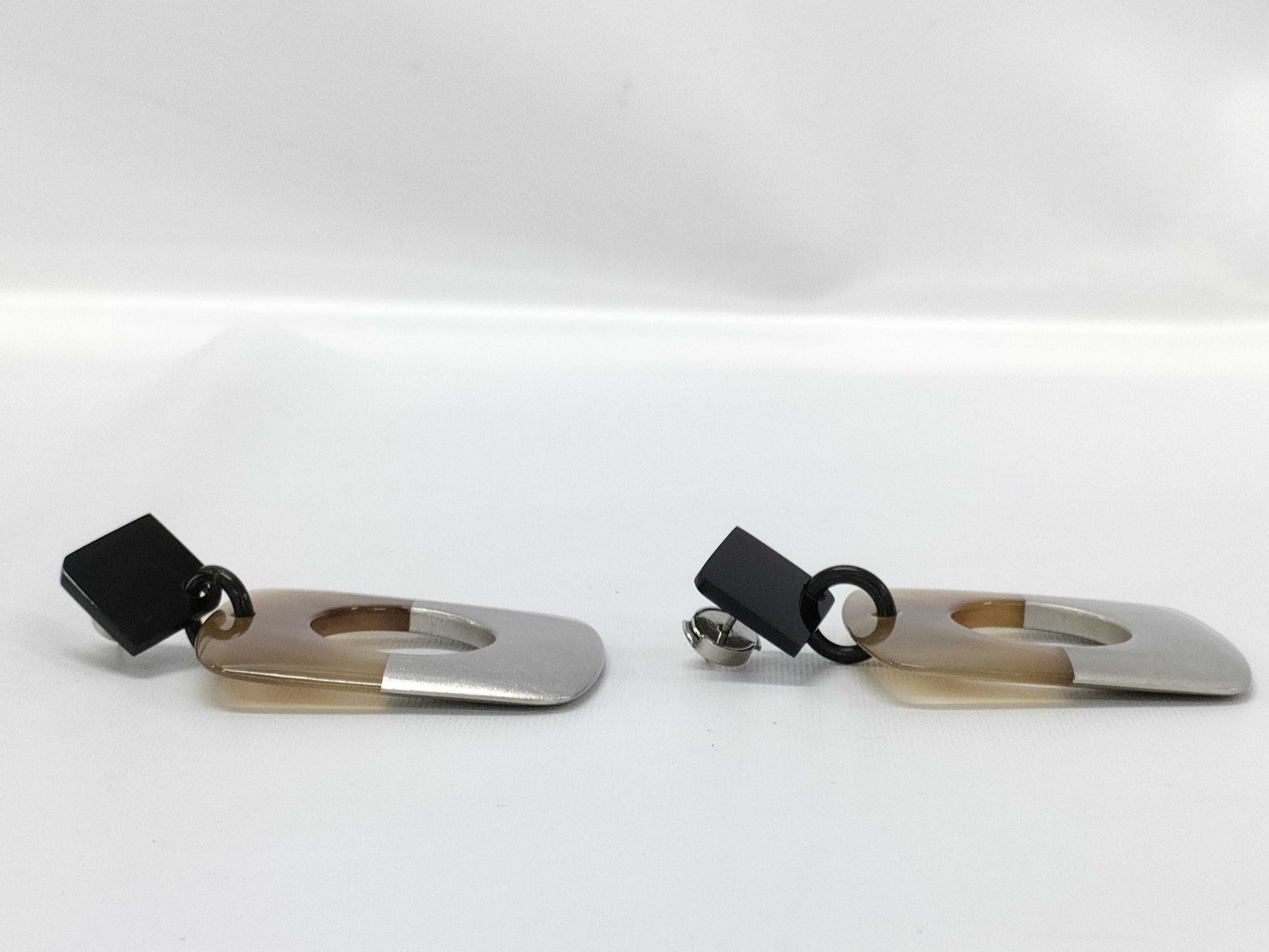 HERMES Buffalo Horn Earrings