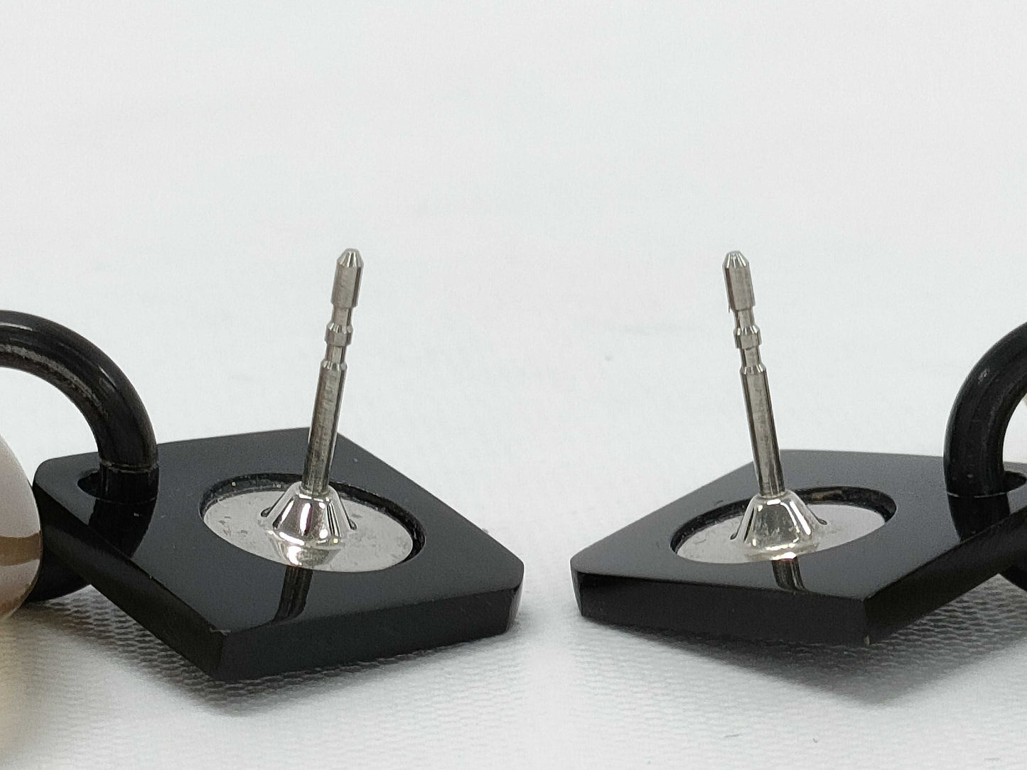 HERMES Buffalo Horn Earrings