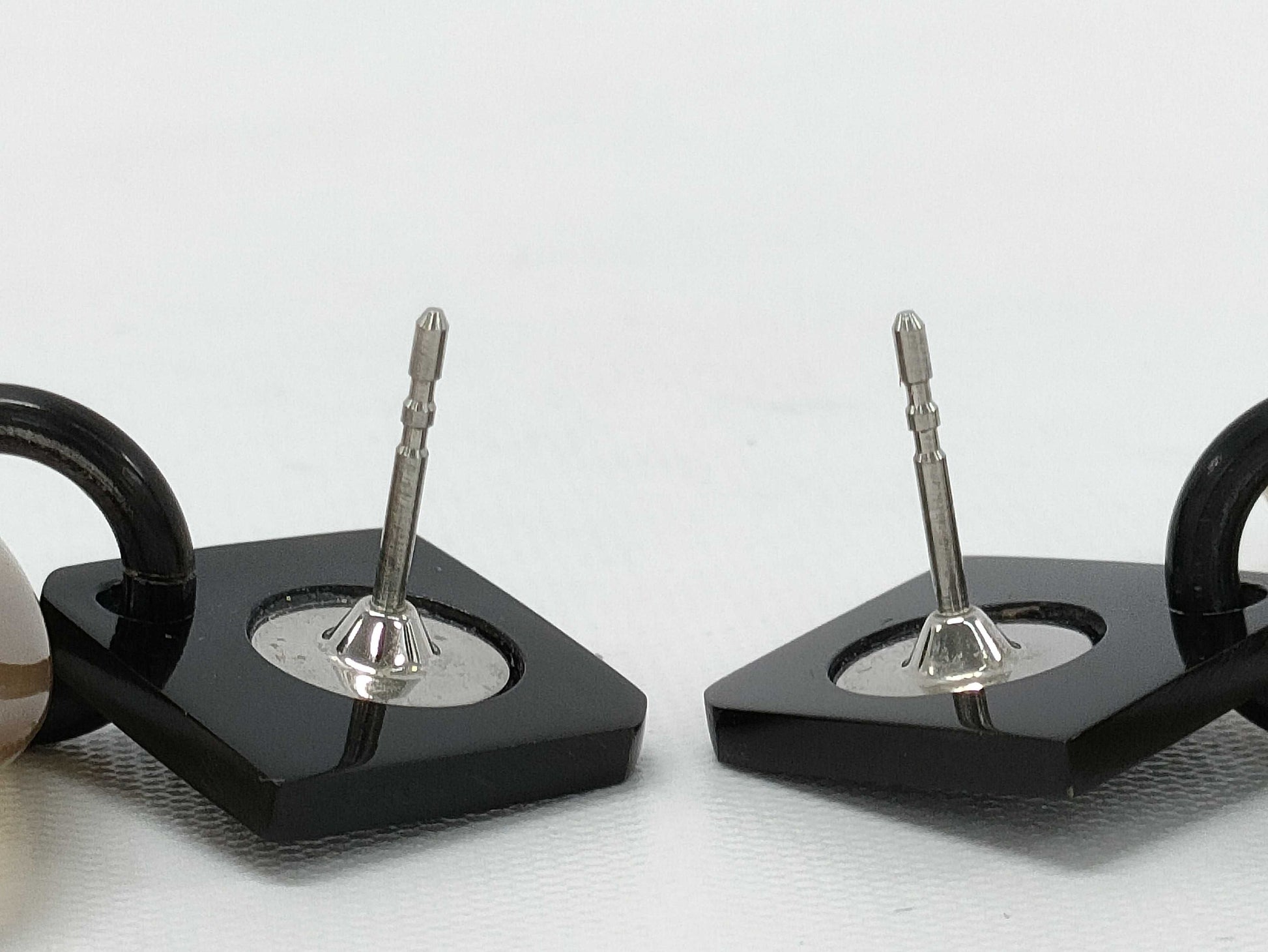 HERMES Buffalo Horn Earrings
