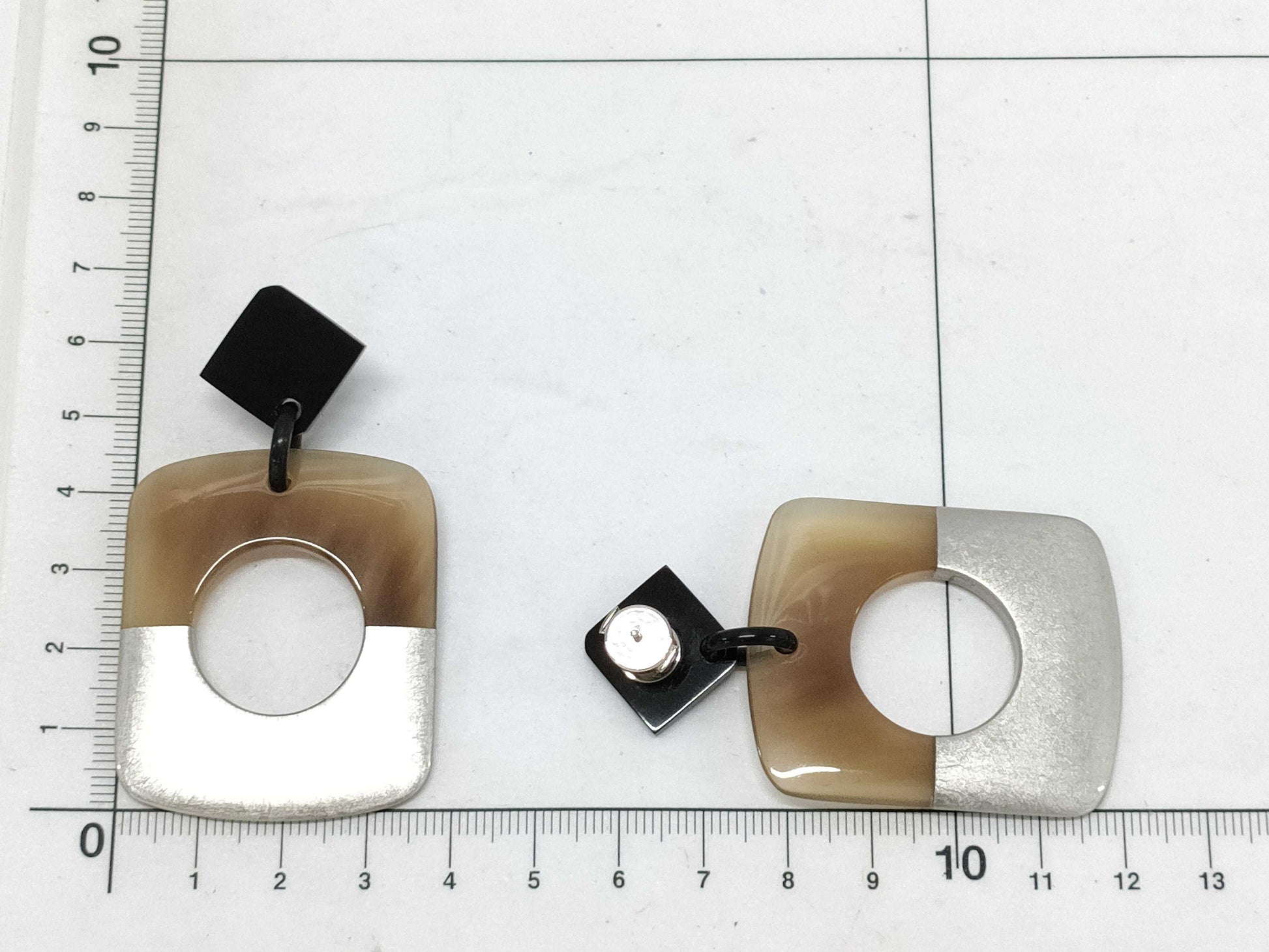 HERMES Buffalo Horn Earrings