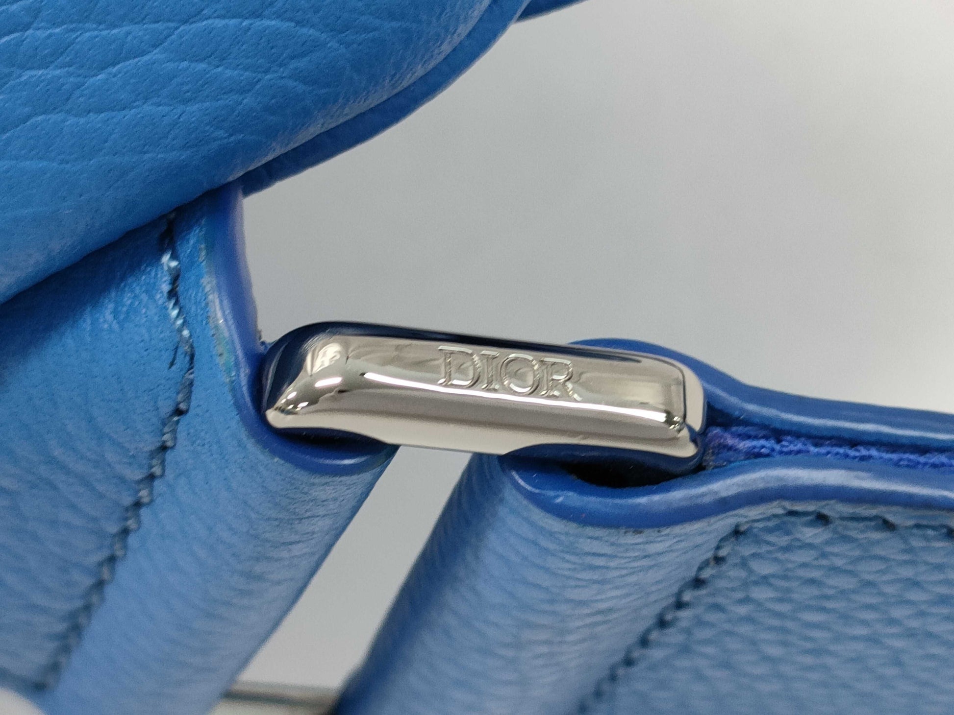 Dior Saddle Bag Leather Shoulder Bag Blue