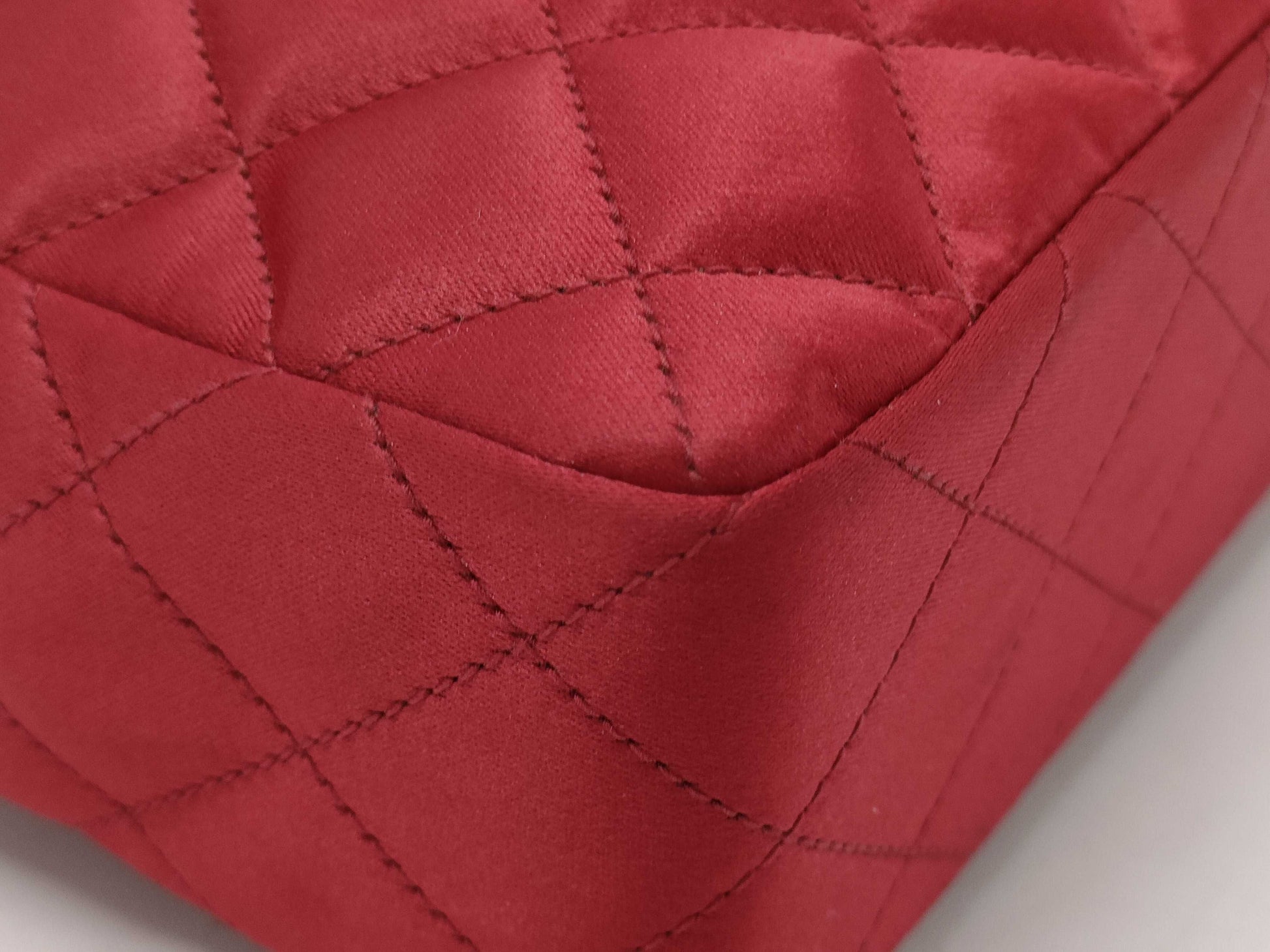 CHANEL Matelasse Silk Satin Mini Shoulder Bag, Two-Tone Black and Red