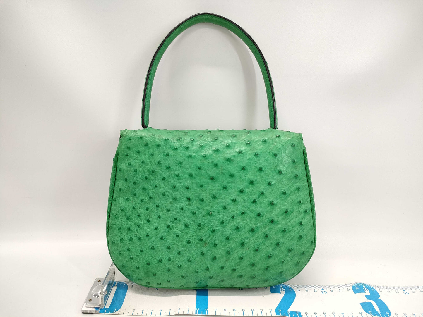 CELINE Ostrich Star Ball Handbag Green