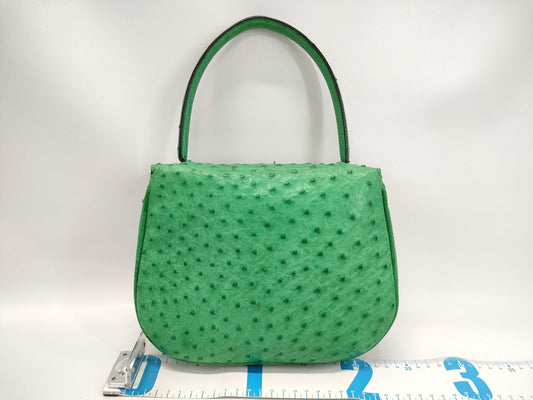 CELINE Ostrich Star Ball Handbag Green