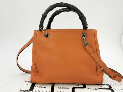 GUCCI Bamboo Shopper 2-Way Bag, Orange, 336032, Handbag