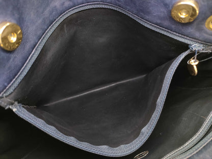 CHANEL Lambskin Chain Shoulder Bag Navy