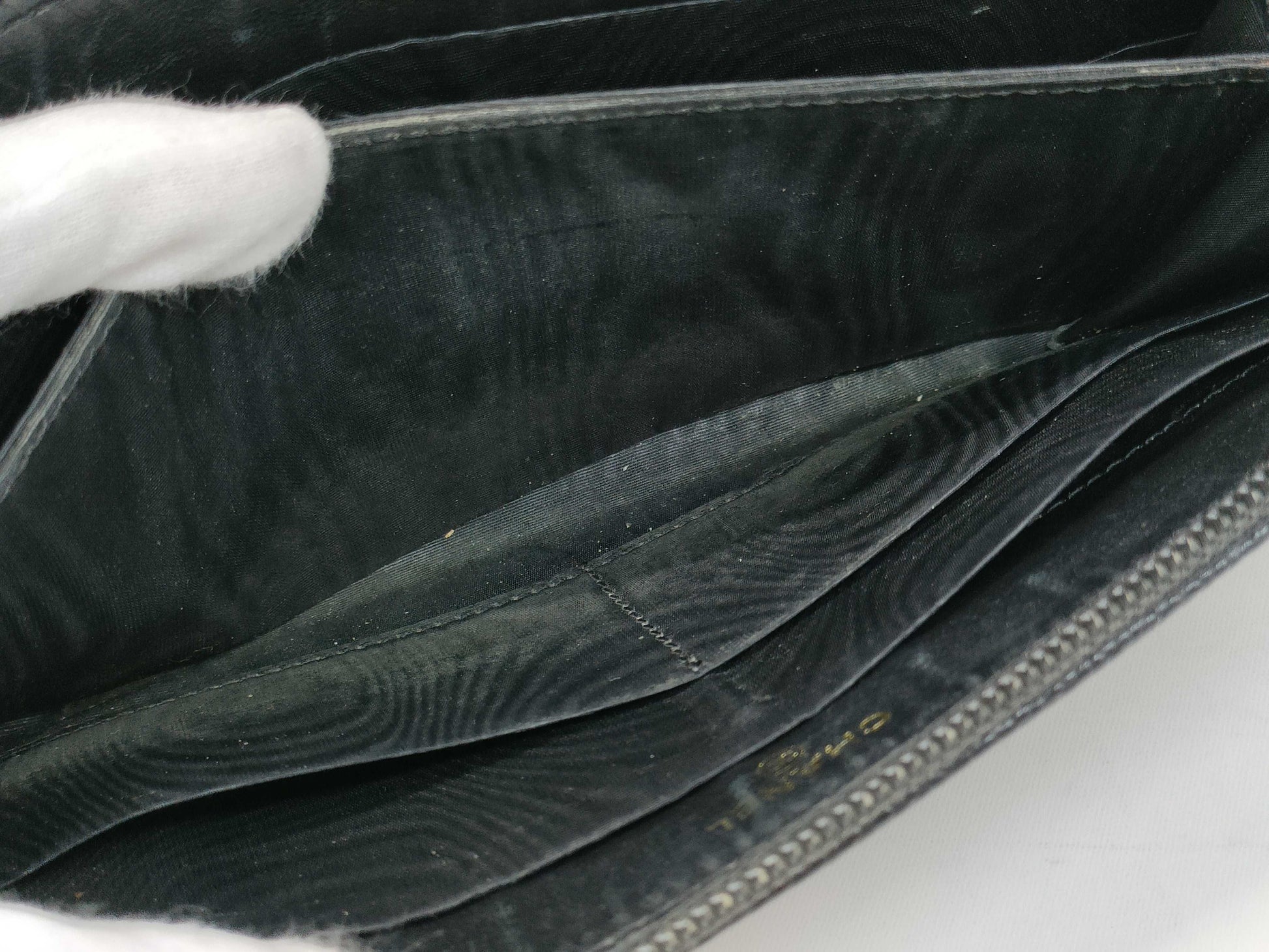 CHANEL Caviar Leather Long Wallet Black Wallet