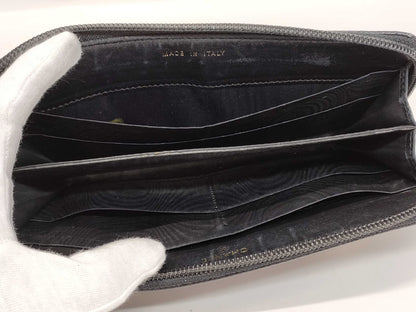 CHANEL Caviar Leather Long Wallet Black Wallet
