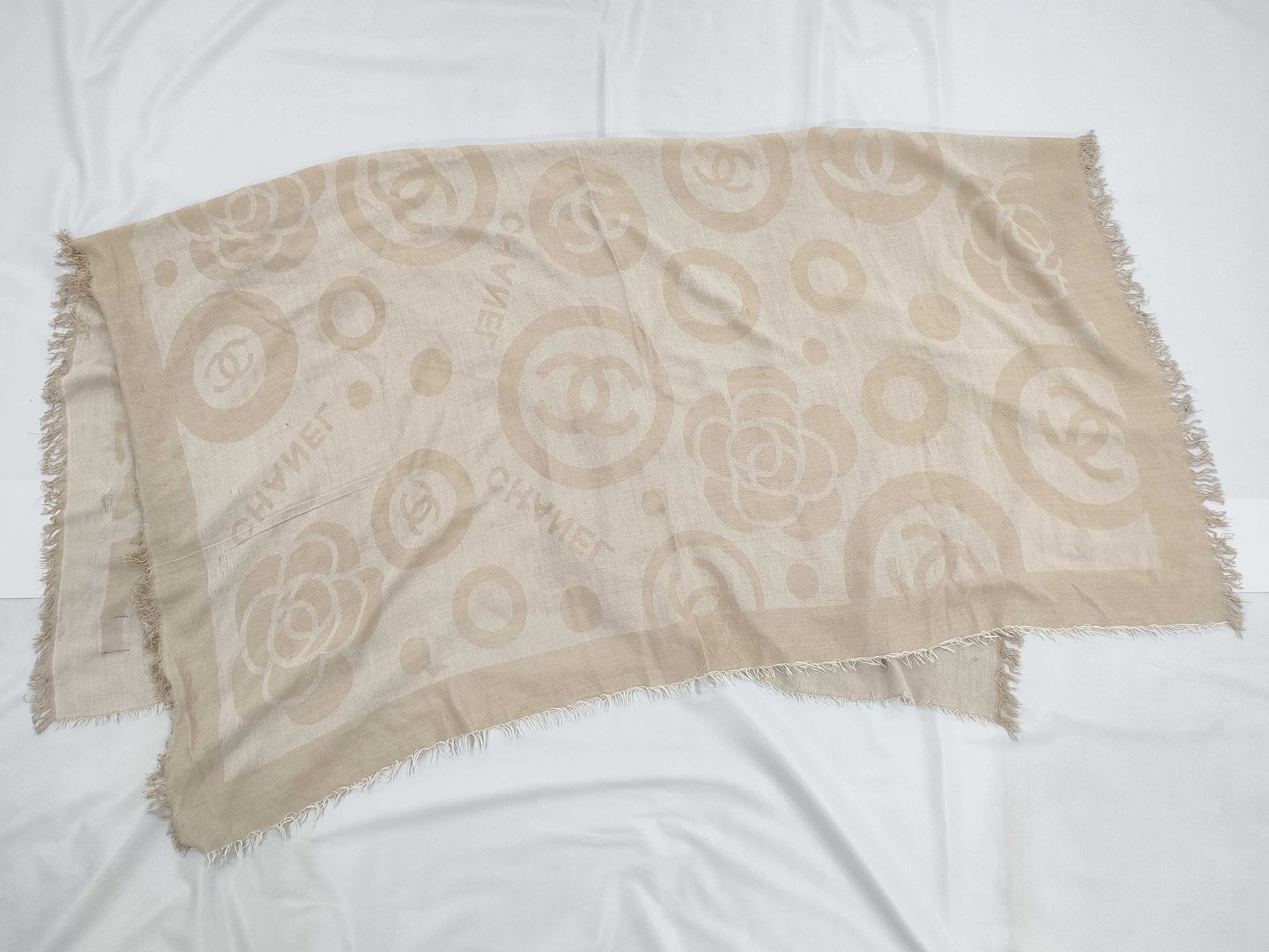 CHANEL Large Stole with Tag Scarf