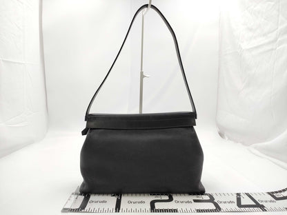 HERMES Yo Bag Leather Black Shoulder Bag with E Stamp