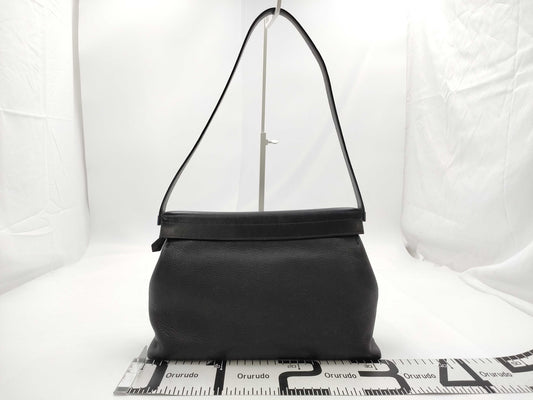 HERMES Yo Bag Leather Black Shoulder Bag with E Stamp