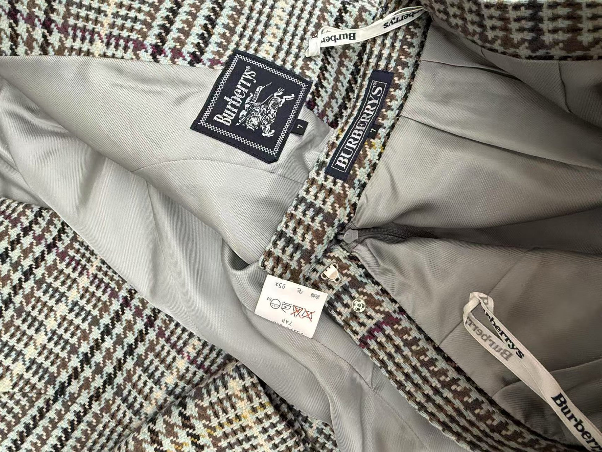 Burberry London Classic Check Wool Suit 7 Other Apparel