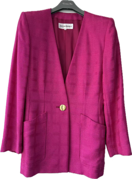Yves Saint Laurent Rose Pink Classic Set Size 36 Coat