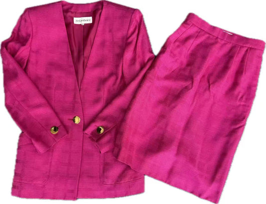 Yves Saint Laurent Rose Pink Classic Set Size 36 Coat