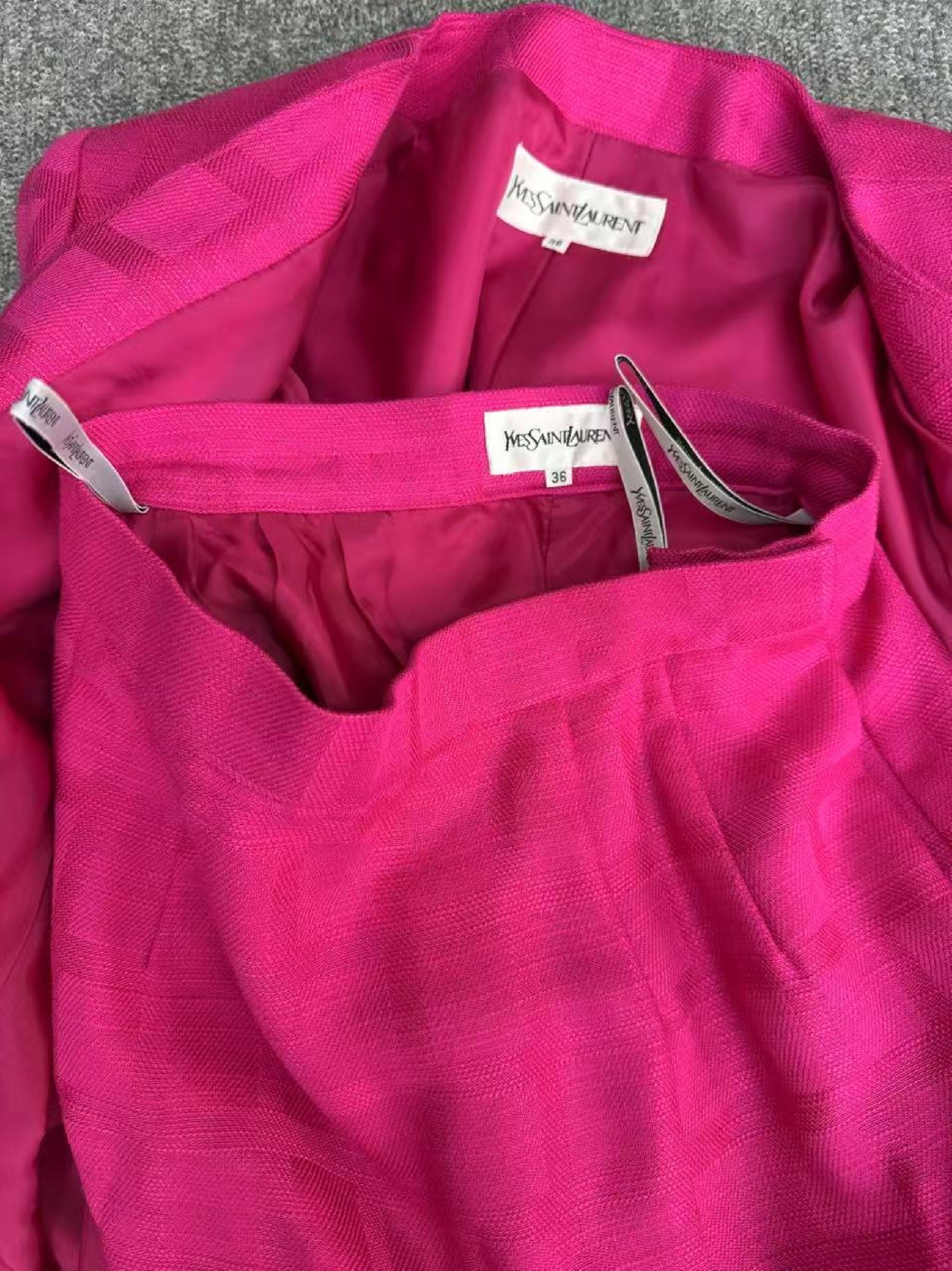 Yves Saint Laurent Rose Pink Classic Set Size 36 Coat