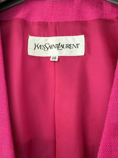 Yves Saint Laurent Rose Pink Classic Set Size 36 Coat
