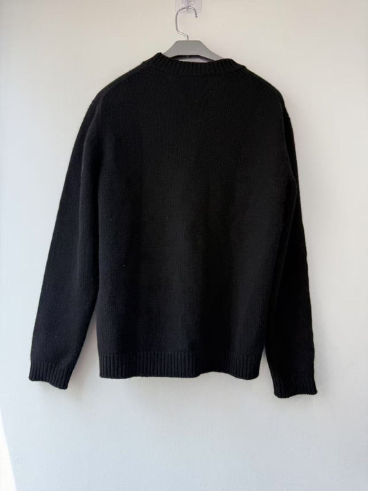 FENDI FENDI Black Logo Lettering Cashmere Sweater Size 44 Coat