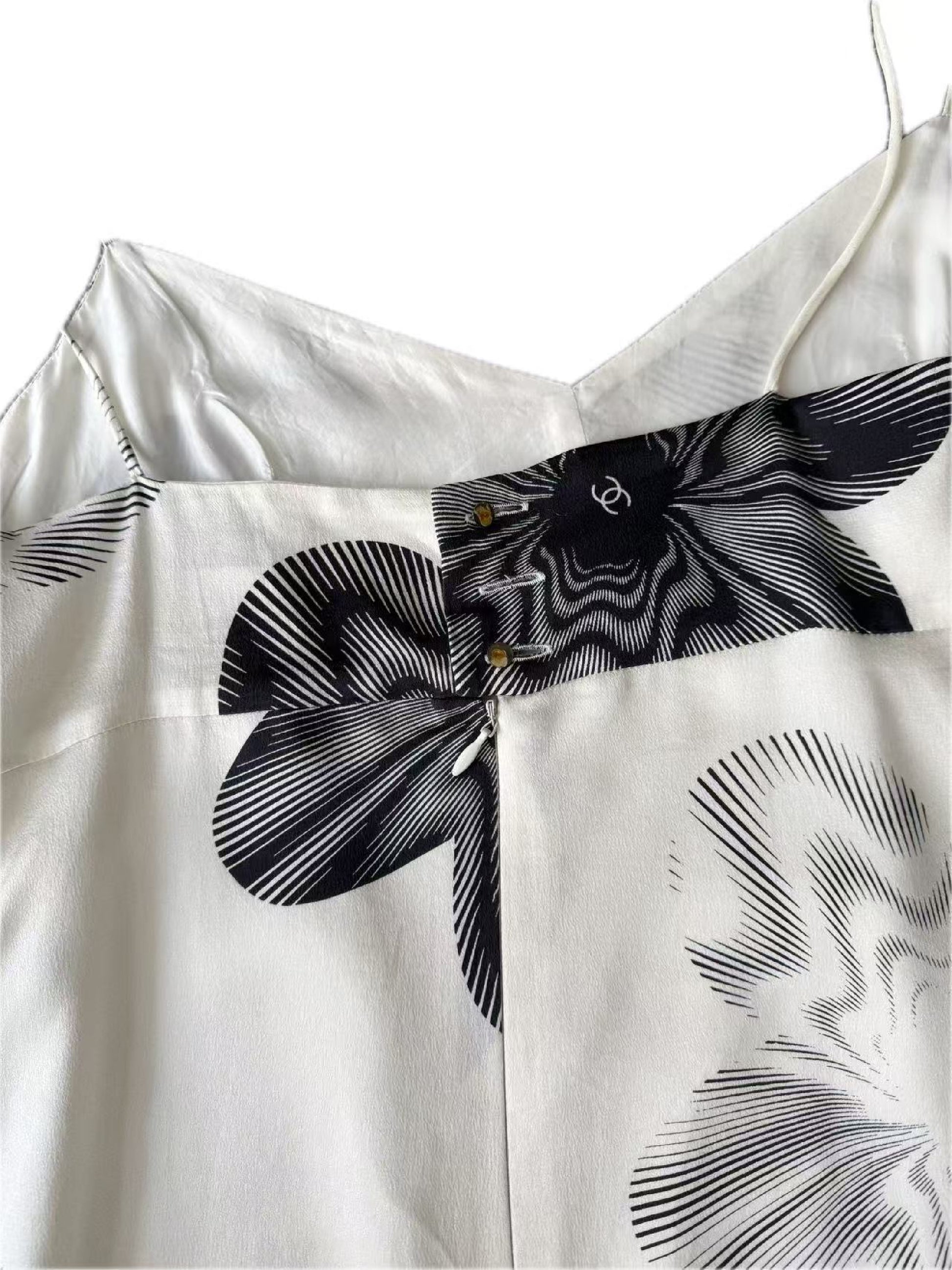 CHANEL Silk Suspender Coco Logo Dress Size 38 Dress