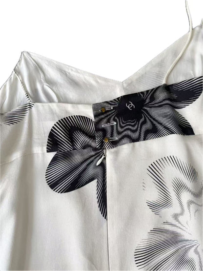 CHANEL Silk Suspender Coco Logo Dress Size 38 Dress